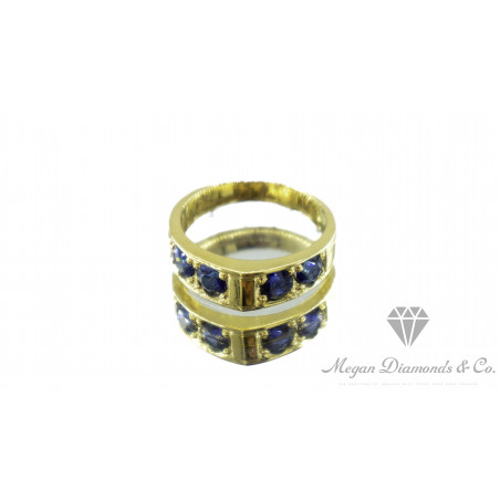 Yellow Gold Ring Ocean Storm