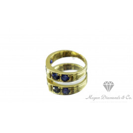 Yellow Gold Ring Ocean Storm