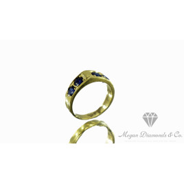 Yellow Gold Ring Ocean Storm