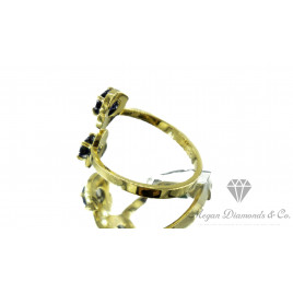 Yellow Gold Ring Two Hearts