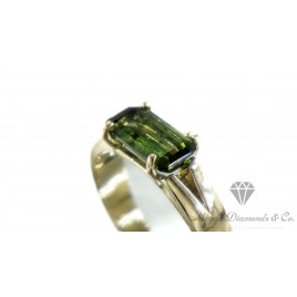 Yellow Gold Ring Green Tourmaline