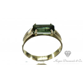 Yellow Gold Ring Green Tourmaline
