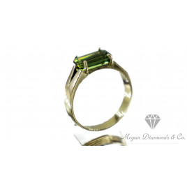 Yellow Gold Ring Green Tourmaline