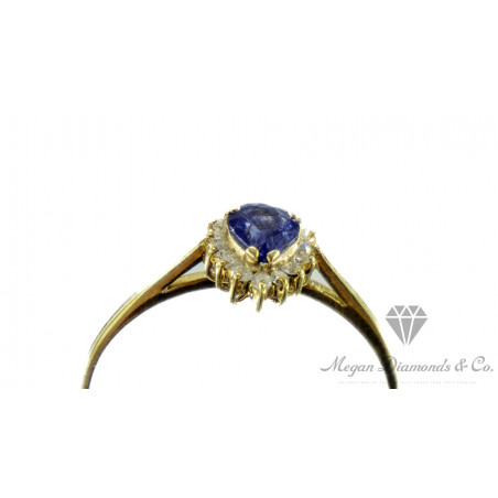 Yellow Gold Ring Sapphire Pear