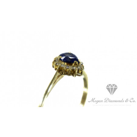 Yellow Gold Ring Sapphire Pear