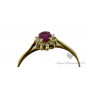 Yellow Gold Ring Ruby Shell