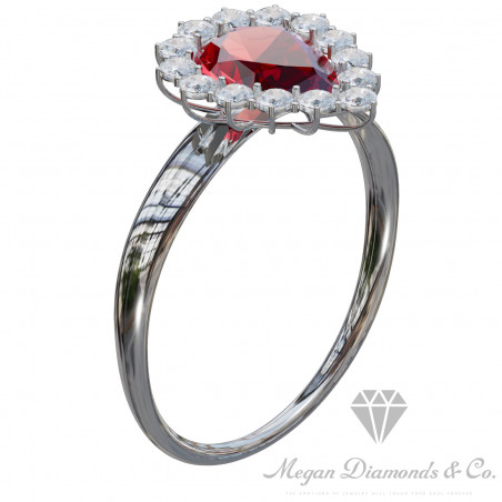 Red ruby tear Ring
