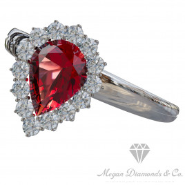 Red ruby tear Ring