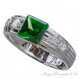 Emerald Modern Gentleman Ring