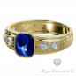 Star Sapphire Gentleman Ring Yellow Gold