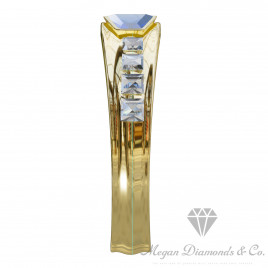 Man Double Sapphire Ring with Diamonds