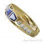 Man Double Sapphire Ring with Diamonds