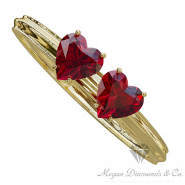 Two Hearts of Ruby Ring