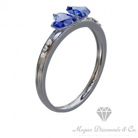 Two Hearts of Sapphire Ring