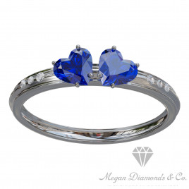 Two Hearts of Sapphire Ring