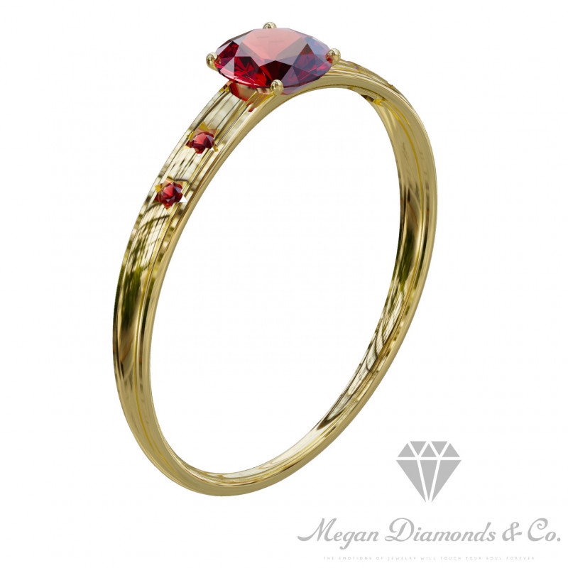4 Stars Ruby Ring