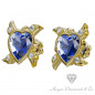 Heart Sapphire Earrings with diamonds