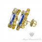 Heart Sapphire Earrings with diamonds