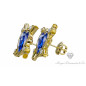 Heart Sapphire Earrings with diamonds