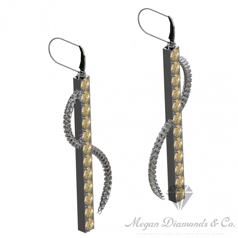 Spirals Yellow Sapphire Earrings