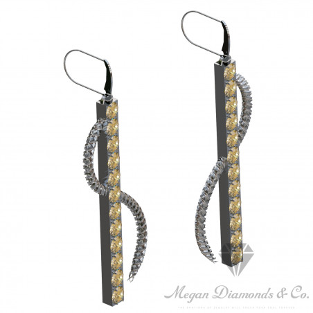 Spirals Yellow Sapphire Earrings