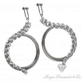 RoundSpiral White Sapphire Earrings