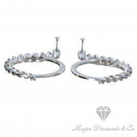 RoundSpiral White Sapphire Earrings