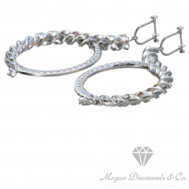 RoundSpiral White Sapphire Earrings