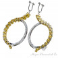 RoundSpiral White Sapphire Combined Gold Yellow - White Earrings
