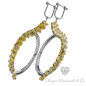RoundSpiral White Sapphire Combined Gold Yellow - White Earrings