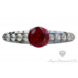 Ruby Ring with 8 diamonds