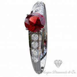 Ruby Ring with 8 diamonds