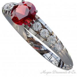 Ruby Ring with 8 diamonds