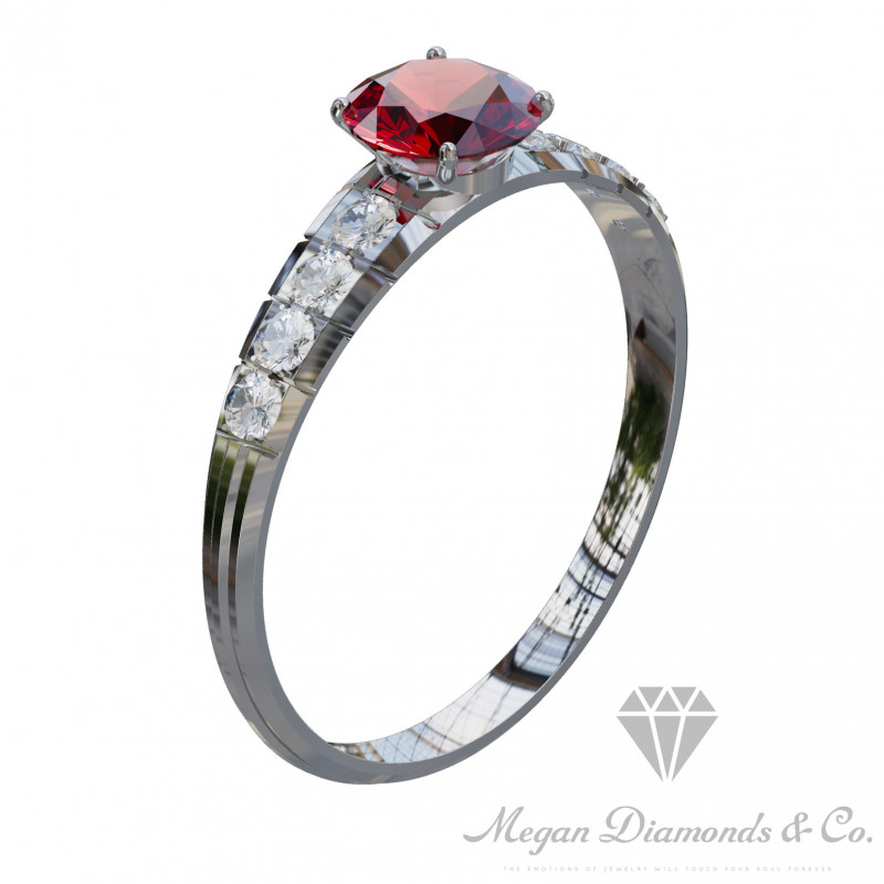 Ruby Ring with 8 diamonds