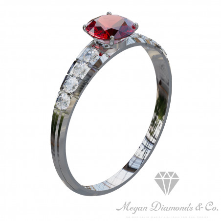 Ruby Ring with 8 diamonds