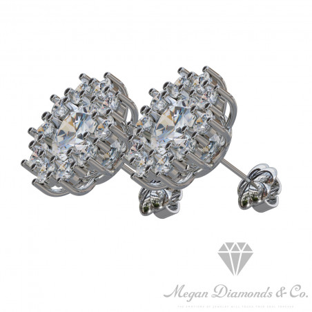 Diamonds Flower Earrings