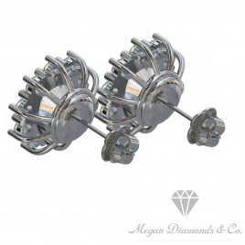 Diamonds Flower Earrings