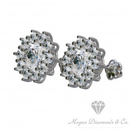 Diamonds Flower Earrings