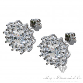 Diamonds Flower Earrings