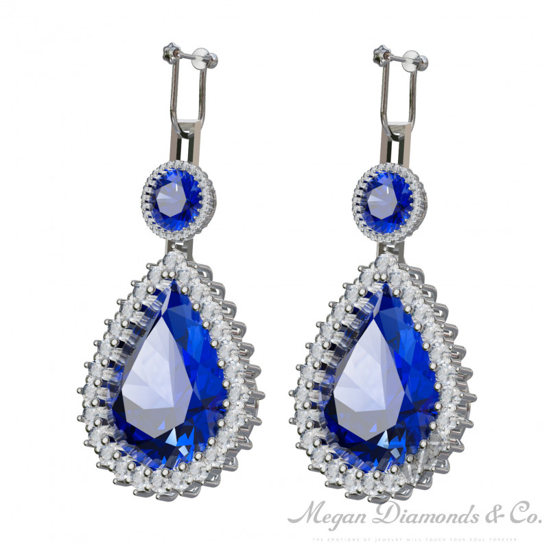 Unique Sapphires Earrings with Diamonds
