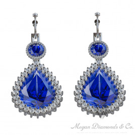 Unique Sapphires Earrings with Diamonds