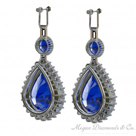 Unique Sapphires Earrings with Diamonds